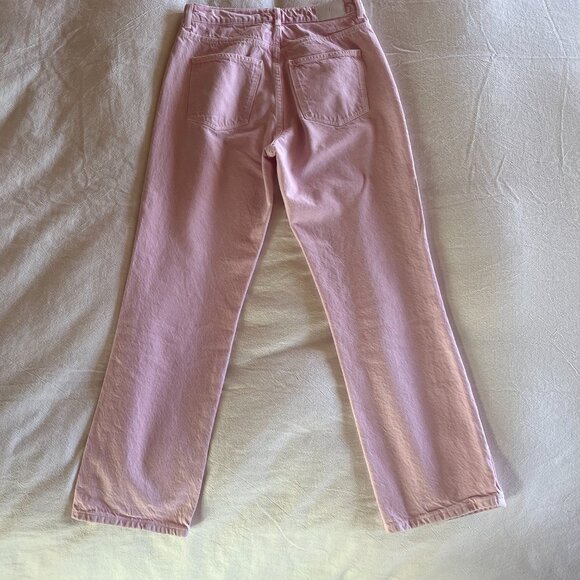 ZARA HIGH RISE STRAIGHT LEG JEANS FADED PINK 28 (US6) - Picture 4 of 9